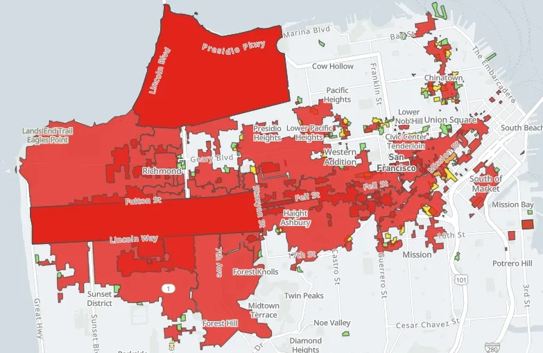 San Francisco power outage map