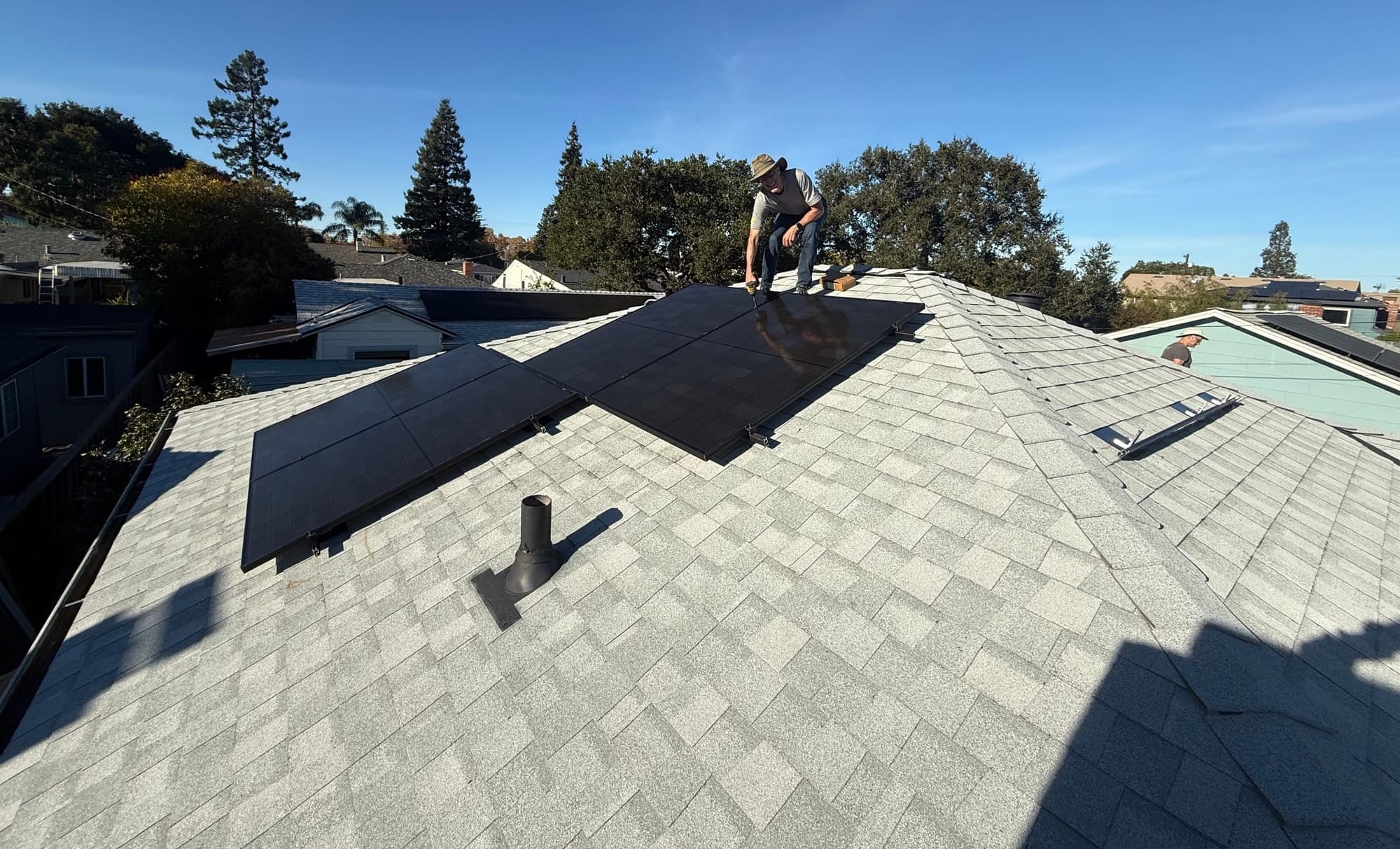 Solar panels installed on a residential rooftop