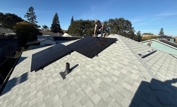 Solar panels installed on a residential rooftop